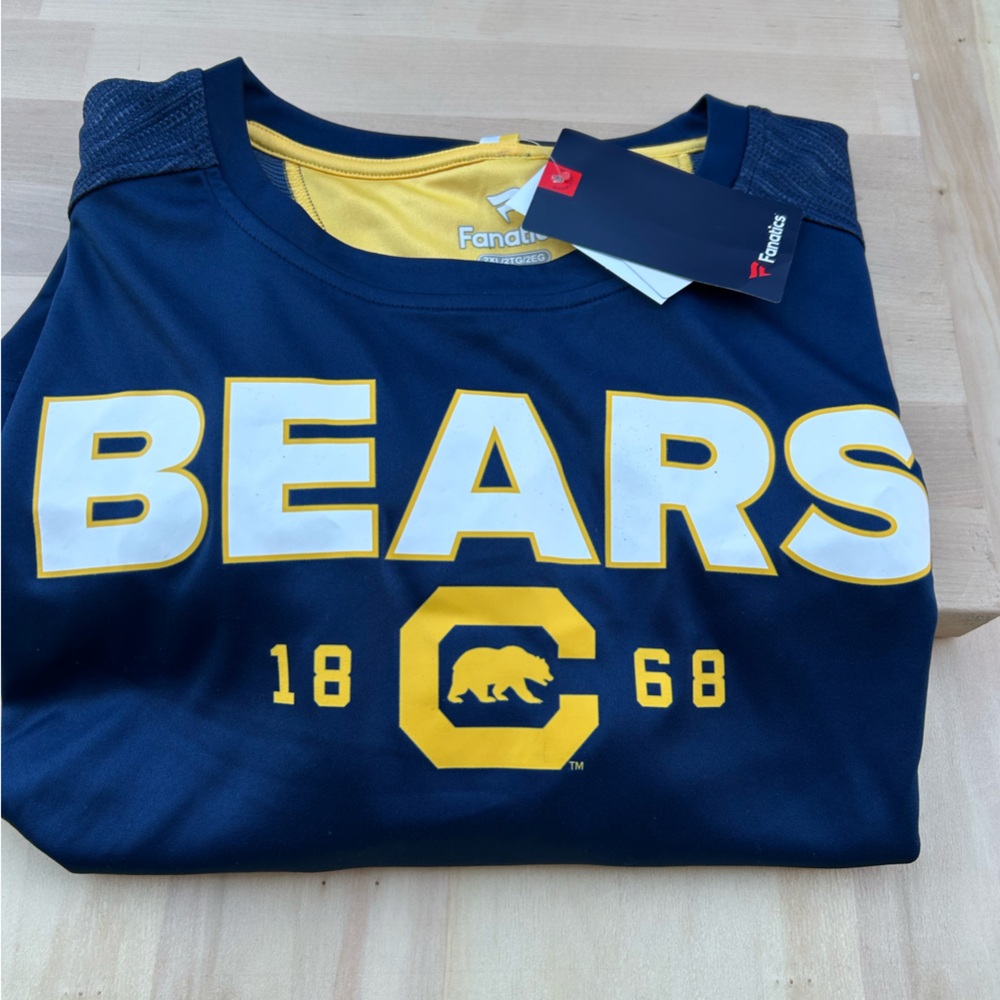 Fanatics Cal Berkeley Golden Bears Mens 2XL Navy Blue Performance T-Shirt NWT